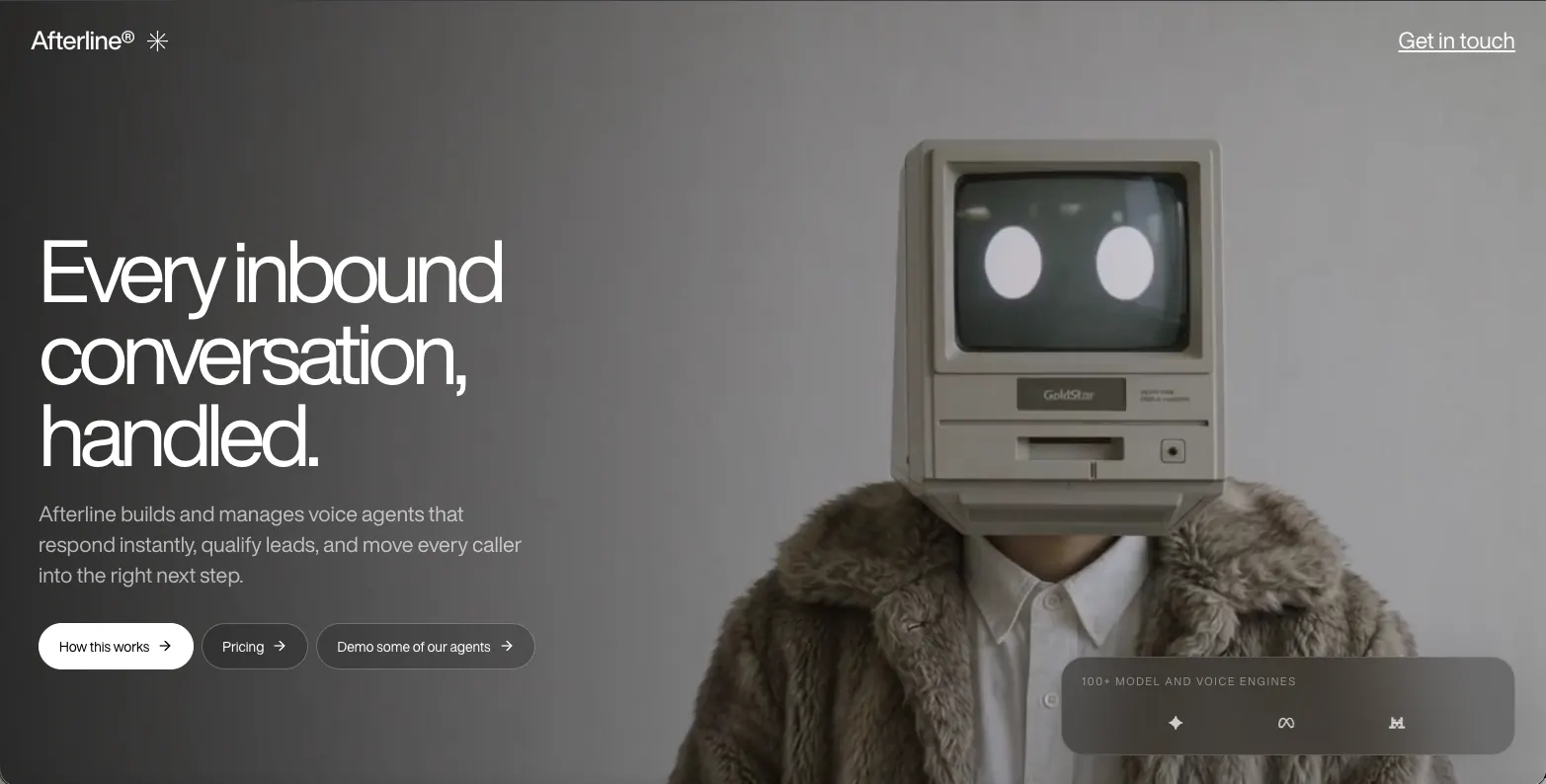 Afterline landing page preview