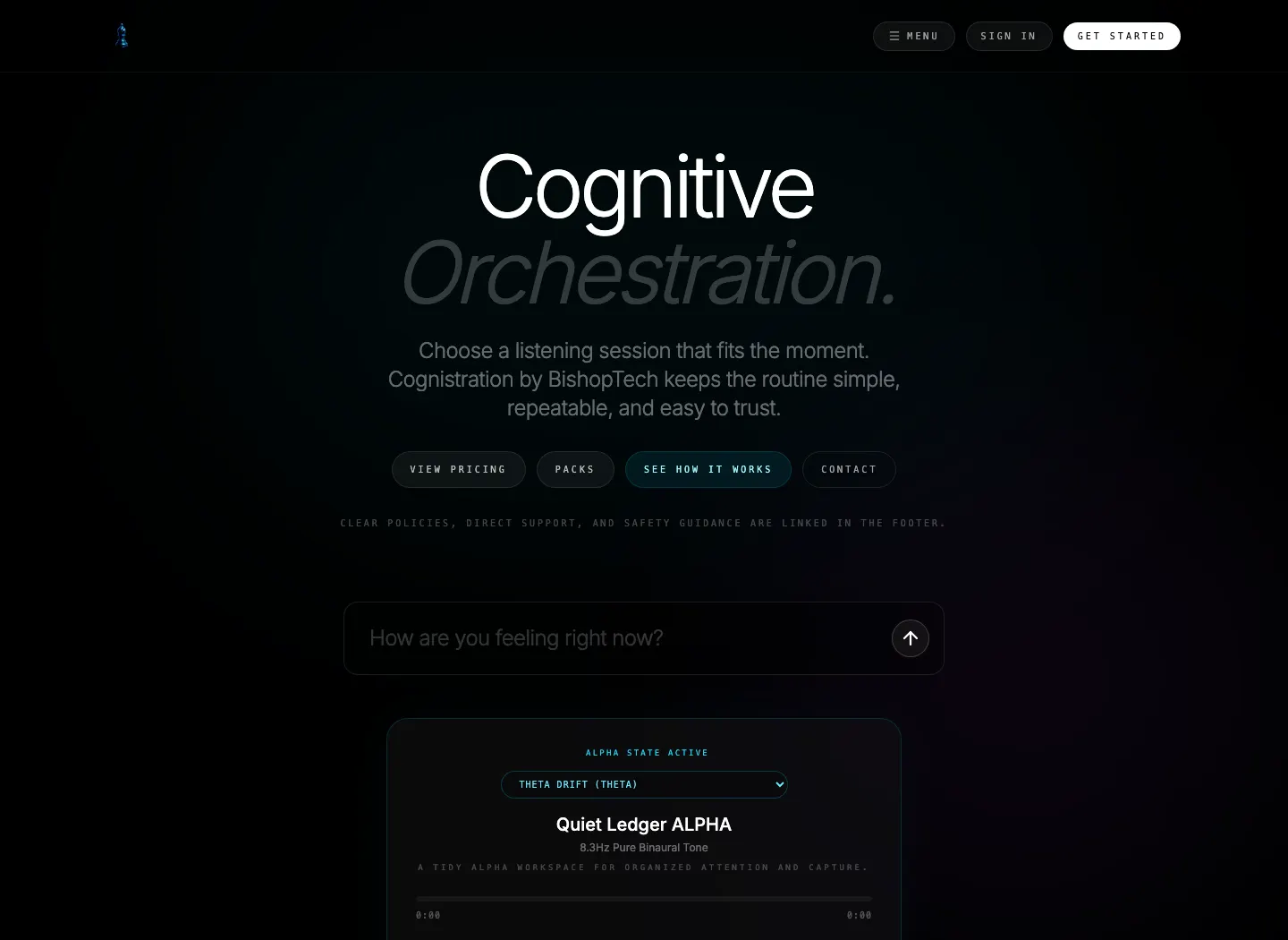 Cognistration landing page preview